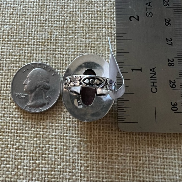 New Bloodstone Silver Overlay Ring Size 7 - Picture 3 of 4